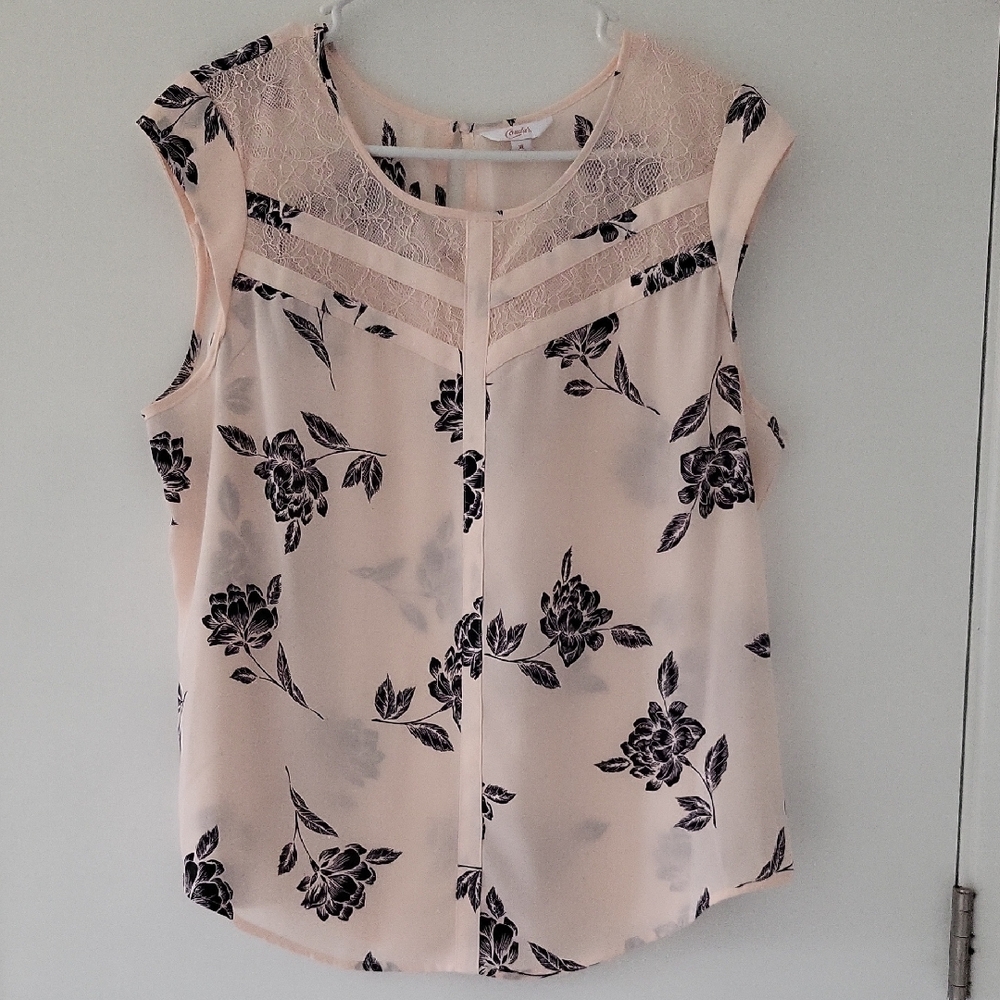 Candie's Floral Lace Blouse